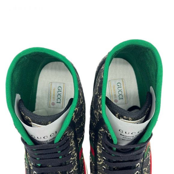 Gucci GG Jacquard Black Denim High-Top Tennis 1977 Men's Sneakers US11 - Picture 12 of 15